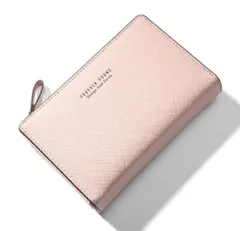 [Kugusa] 財布 二つ折り PU レザー カード 10枚 収納 ファスナー レディース 専用化粧箱付き かわいい (アッシュピンク)