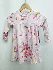 ◇ ⊇ HAKKA KIDS ハッカキッズ 総柄 ドット 切替 キッズ ワンピース サイズ110 ピンク 女の子 P  【1409090013096】