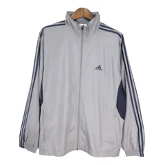 90年代 adidas アディダス ウィンドブレーカージャケット 大きいサイズ スポーツ グレー(メンズ 42/44)中古 古着 T5598