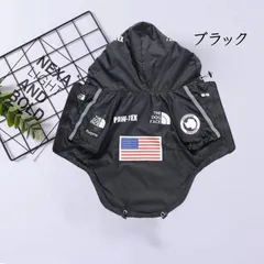 【ブラック】犬服 レインコート THE DOG FACE 犬用 雨具 レイングッズ おしゃれ 可愛い 小型犬 中型犬 大型犬 防水 着せやすい リード 背中 フード カッパ 調節可能