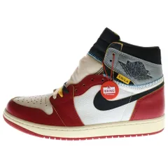NIKE (ナイキ) ×UNION AIR JORDAN 1 RETRO HIGH OG CHICAGO ユニオン エアジョーダン1 シカゴ ハイカットスニーカー ホワイト/レッド US9.5/27.5cm HV8563-600