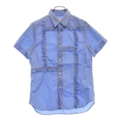 COMME des GARCONS SHIRT (コムデギャルソンシャツ) フリル切り替え アシンメトリー コットン 半袖シャツ ブルー レディース S18801のサムネイル
