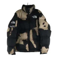 SUPREME (シュプリーム) 21AW ×THE NORTH FACE Bleached Denim Print Nuptse Jacket ND52100I ノースフェイス ブリーチデニムプリントヌプシダウンジャケット ブラック/ブラウン
