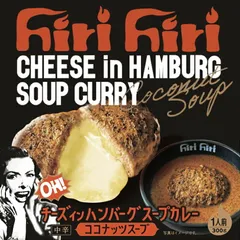hirihiri チーズインハンバーグカレー 300g 送料無料 ココナッツスープ 中辛 北海道 札幌 スープカレー ハンバーグ ご当地 お土産 贈り物 ギフト プレゼント バレンタイン