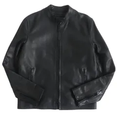 極美品□COACH/コーチ 無地 スタンドカラー WZIP カーフスキン シングルライダースジャケット/レザーブルゾン ブラック S 正規品 メンズのサムネイル