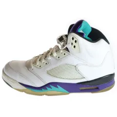 NIKE (ナイキ) 【観賞用 2013年製】 AIR JORDAN 5 RETRO GRAPE エアジョーダン5 レトロ グレープ ハイカットスニーカー ホワイト/パープル US10/28.0cm 136027-108