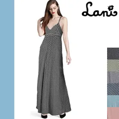 ラニ Lani マキシ丈ワンピ ワンピース マキシスカート マキシワンピース マキシワンピ マキシ丈 ロングワンピース レディース 大きいサイズ リゾート ノースリーブ 夏 ボーダー カジュアル ブランド 旅行