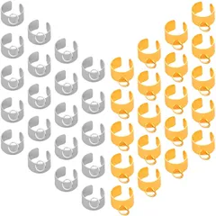 ノンホールピアス 銀 セット 丸カン付き 金 ハンドメイド パーツ アクセサリー イヤーカフ ベース EXDUCT (金20個銀20個)