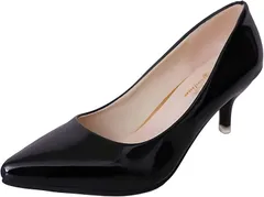 Beaumens(ビューメンス) パンプス レディース ヒール シューズ 靴(ブラック(エナメル),  24.0 cm E)