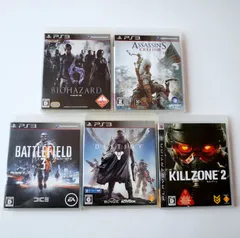 【PS3】キルゾーン２,バトルフィールド、ディスティニー、バイオハザード6、アサシンクリード３のセット