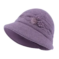 【数量限定】4色 秋冬 プレゼント 母の日 お母さん おばあちゃん 敬老の日 高齢者 中高年 旅行 散歩 お出かけ ふわふわ 暖かい 軽い 防寒 ハット おしゃれ ニット帽 婦人帽 年配 レディース 帽子 [Afindern]