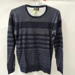 NICOLE CLUB FOR MEN ニコルクラブフォーメン ニット 46サイズ 綿 コットン ボーダー ネイビー グレー 紺 灰 メンズ トップス カジュアル セーター 長袖 シンプル コーデ 服 おしゃれ 人気   省エネ 家庭用 業務用