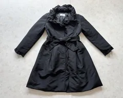 【極美品】 Sサイズ  Mプルミエブラック  フリル付きダウンコート  ブラック  34