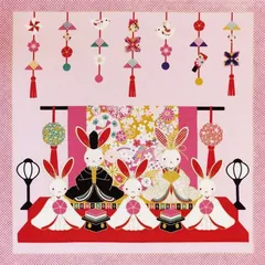 クロスステッチ うさぎのひな祭り 兎 3月 卒業 入学 女の子 刺繍キット 手芸キット 初心者 簡単 DIY 装飾 手作り 図案印刷 インテリア アート