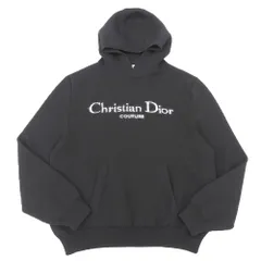 超美品 クリスチャンディオール Christian Dior 2024年 443M649AM008 シャギーロゴ ウール フード ニット パーカー XXL 黒 ユニセックス 24AW ほぼ未使用