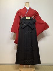 卒業式　二尺袖 　中振袖　無地　えんじ色　赤　深赤　特価品　 二尺袖のみ　リメイク