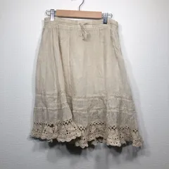 【セール】earth アース スカート ロングスカート レース ベージュ L