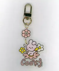 【中古】キーホルダー COOKY(ジョングク) minini Happy Flower アクリルキーリング 「BT21」