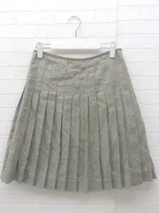◇ Paul Smith ポール スミス サイドジップ 膝丈 プリーツ スカート サイズ40 ブラウン系 カーキ系 レディース 1002800923120