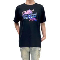 オリジナル ビッグ Tシャツ NEW WAVE ニューウェーブ レトロ 80年代ロック エレクトロ ディスコ ネオン メタル ロゴ 黒 ブラック 2XL(3L) 3XL(4L) 4XL(5L) 5XL(6L) オーバー サイズ メンズ レディース ユニセックス