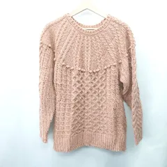 ◇ ⊇ BEAMS HEART ビームス ハート ケーブル編み 長袖 セーター 表記なし ピンクブラウン レディース E  【1409100015119】