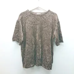 ◇ BEAUTY&YOUTH ラウンドネック　無地 厚手 ベロア 半袖 カットソー 表記なし ブラウン レディース E  【1310300009603】