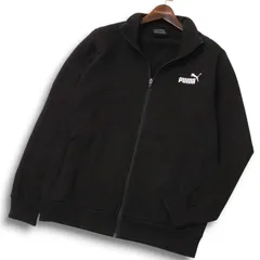 【美品】 PUMA プーマ 秋冬 ロゴ★ 裏起毛 スウェット フルジップ トラック ジャケット ブルゾン Sz.L メンズ 黒