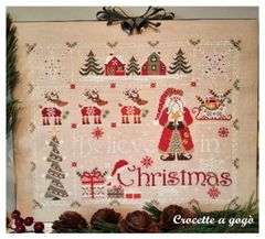 ★🟩⬜🟥 イタリア クロスステッチ 図案 チャート🧡Crocette a gogo  クロセット・ア・ゴゴ 🧡🔸Believe in Christmas🔸◆クリスマスを信じて☆彡◆可愛い サンプラー お洒落 サンタ 冬  トナカイ ツリー