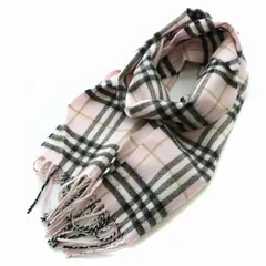 バーバリー BURBERRY マフラー ストール フリンジ ノバチェック カシミヤ 127×20cm ピンク 黒 ブラック ベージュ /AN2 ▲H