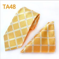 メンズネクタイ　ポケットチーフ チーフ　格安　２点セット　結婚式　発表会　七五三　お祝い　クリスマス　パーティー イベント 卒業式 入学式 入社式 ダンスパーティー　格子柄 チェック柄 ゴールド オレンジ スーツ ワイシャツ ネクタイ ハンカチ 2点 小物