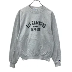 Champion プリント スウェット トレーナー S ライトグレー チャンピオン 裏起毛 両面プリント 古着卸 アメリカ仕入 a708-6135