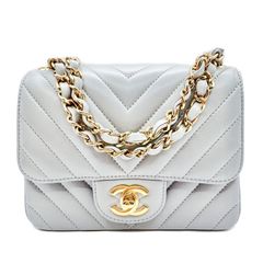 シャネル(CHANEL)  シェブロン チェーンショルダー  グレー ラムスキン シャンパンゴールド金具 A35200 29番 未使用 レディース ショルダーバッグ