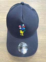 NEW ERA キッズ Youth 9FORTY A-Frame トラッカー PEANUTS ピーナッツ ウッドストック ネイビー