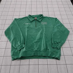 ◇ Θ RED DOGS ハーフジップ 長袖 トレーナー スウェット サイズLL グリーン系 メンズ E 【1509180009180】