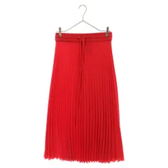 RED VALENTINO (レッド ヴァレンティノ) ストレッチフリルテープ プリーツロングスカート レディース レッド TR3RAB854RAのサムネイル