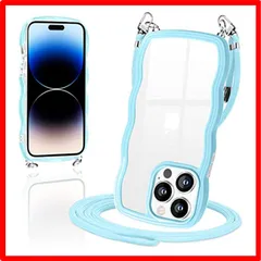 【匿名配送】 iPhone14 Pro Max_ブルー iPhone14 Pro Max ケース ショルダー クリア TPU カバー iPhone14ProMa