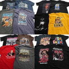 古着卸 まとめ売り 人物 半袖Tシャツ 16枚セット (メンズ XL ) プロレスレスラー ボクサー サンドロット 映画 中古 古着 NA6984