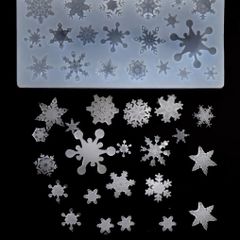 シリコンモールド　雪　雪の結晶　デコパーツ　レジン　粘土　装飾　デコレーション