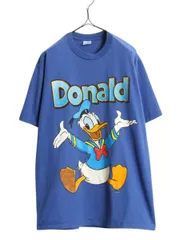 【お得なクーポン配布中!】 90s USA製 ドナルドダック プリント Tシャツ メンズ レディース L 古着 オールド キャラクター イラスト ディズニー オフィシャル 当時物