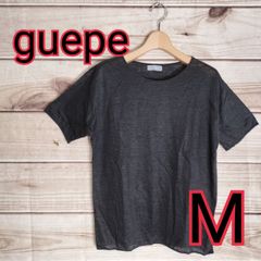 guepe Tシャツ 麻 トップス 半袖 丸首 レディース 透け感あり 日本製 M Mサイズ Mサイズ相当 黒 クロ ブラック(5838 aaa)