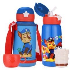 ✨新品✨PAW パトロール 水筒 子供用 500ml 保温保冷 ステンレス製 キッズボトル 直飲み ストロー付き ストラップ付き 漏れ防止 幼稚園 保育園 小学校 遠足 通学 通園 キャラクター 男の子 女の子 プレゼント 20cm