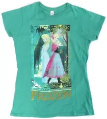 【中古】Tシャツ エルサ＆アナ Tシャツ グリーン レディースMサイズ 「アナと雪の女王」