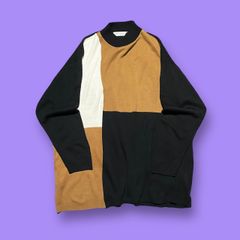 CULLNI クルニ 切替 レイヤード ニット メリノウール ドッキング 