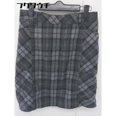 ◇ Eddie Bauer バックジップ チェック スリット ミニ 台形 スカート グレー ブラック レディース  【中古】 【1108230011946】