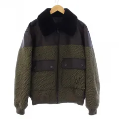 ルイヴィトン LOUIS VUITTON 24SS Mix Leather Jacket ミックスレザージャケット ブルゾン ジップアップ LVロゴ 46 S カーキ ブラウン 茶 RM241M MJY HQL05Eのサムネイル