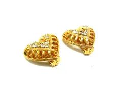 NINA RICCI ニナリッチ ハート ラインストーン クリップ式 イヤリング アクセサリー レディース ゴールド系 DJ4907