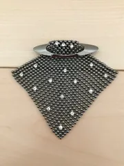 アクセサリー ブローチ ボールチェーン ラインストーン 揺れるブローチ ビンテージ感