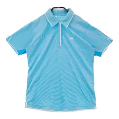 サイズ：L ADIDAS GOLF アディダスゴルフ  半袖ポロシャツ ボーダー柄 ブルー系 [240101258977]# ゴルフウェア レディース ストスト