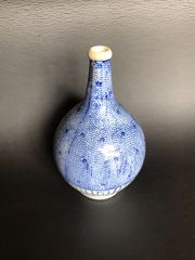 染付 古伊万里 徳利 花瓶  微塵子紋　骨董古美術品　高さ約27cm (t71604)
