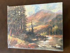 世界の名画　ロバート・ウッド作　山と川の風景 世界の名画 ロバート・ウッド作 山と川の風景